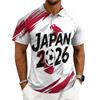Men's World Tournament Series Casual Printed Polo Shirt Button Short Sleeve Top with Graphic Design for Sports and Leisure