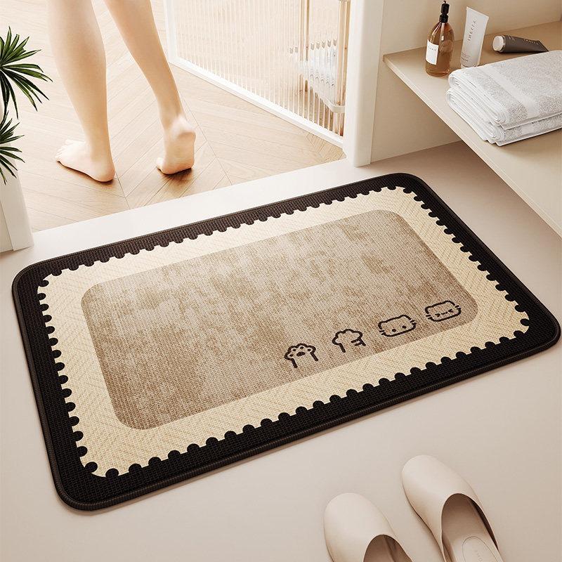 Absorbent Bathroom Rug Non-Slip Diatoms Floor Mat Cartoon Animal Pattern Carpet Toilet Area Rugs Quick-Drying Home Decor Mats