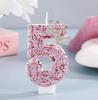 Number Birthday Candle with, Glitter, for Birthday Celebration