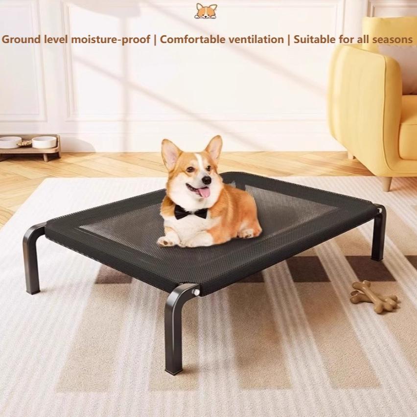 Portable Foldable Dog Bed - Moisture-Resistant Polyester Pet Bed with Removable Cover, All-Season Comfort - Easy Assembly Indoor/Outdoor Use