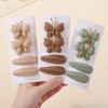 4 Stück/Set Handgestrickte Schmetterling Haarspangen Set Kinder Mädchen Haarschmuck Winter Freizeitkleidung Weiche Haarspangen Geschenk