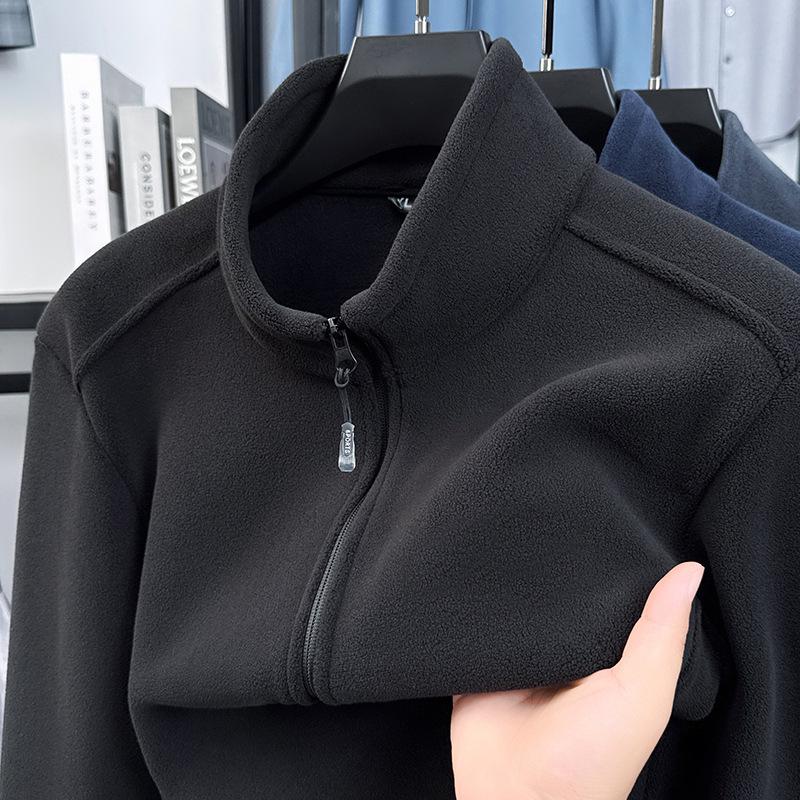 Men's Double-Sided Fleece Jacket - Warm, Casual Cardigan Hoodie for Autumn & Winter