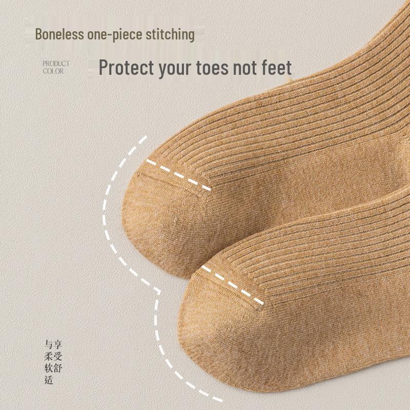 Women's Thick Cashmere Wool Socks - Mid-Tube, Autumn/Winter Collection, Extra Warm with Velvet Lining