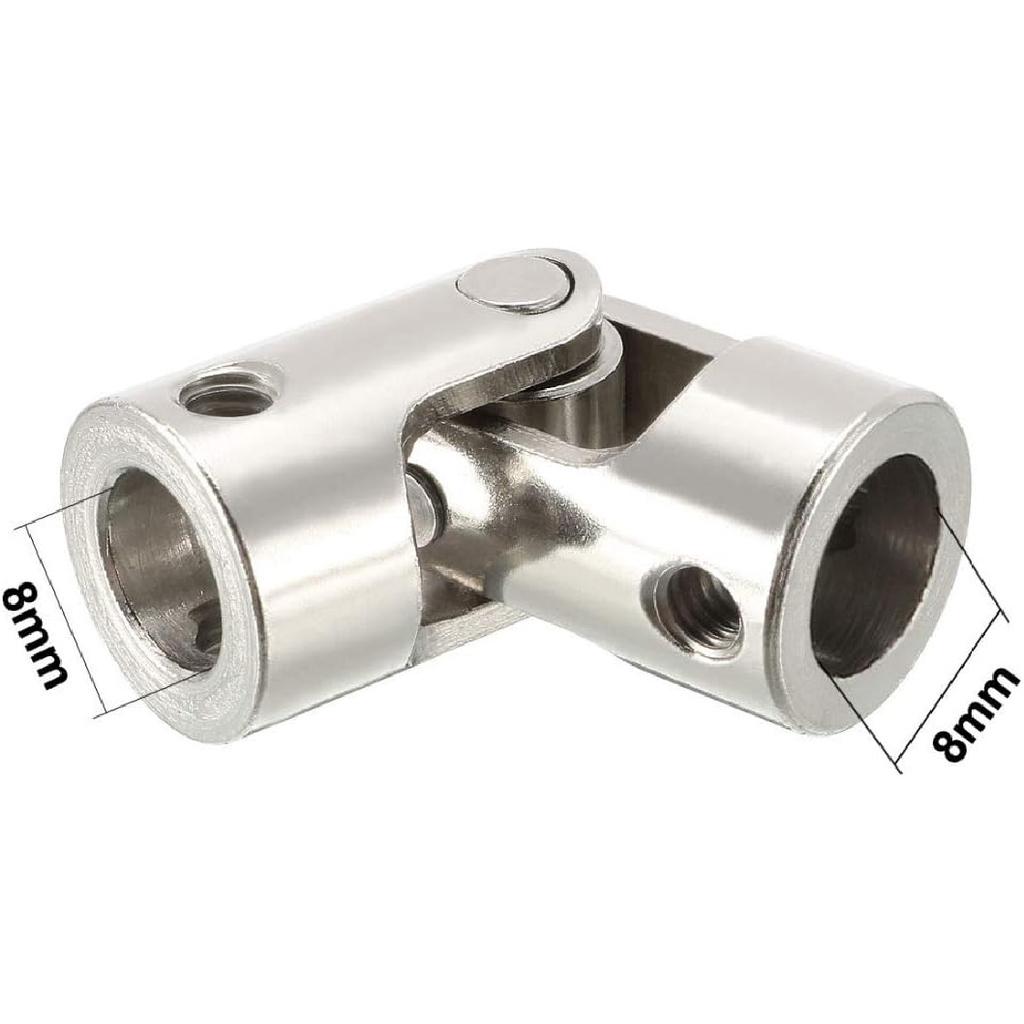 Coupler 5-10mm Rotatable Universal Joint Steering Gear Stainless Steel Coupler Shaft Coupling (Inner Diameter : 8mm to 8mm)