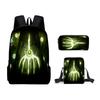 3Pcs Set Book Bags Kids Bags 3D New Gas Lamp Area The Gaslight District Backpack Student Backpack Crossbody Bag Pen Bag