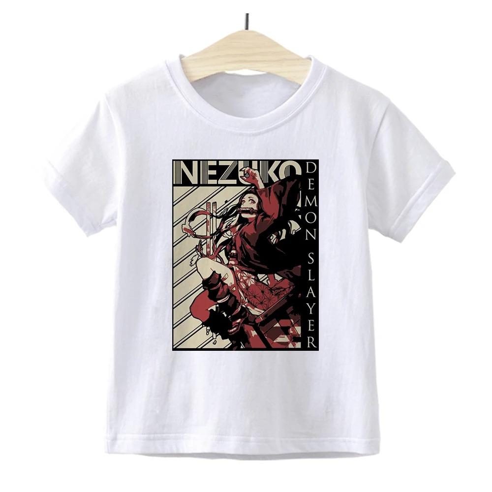 

Рубашка Kimetsu No Yaiba для мальчиков, футболка аниме Demon Slayer, модная, Япония Харадзюку, детская одежда Demon Slayer, футболка для детей, мальчиков 150