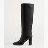 Krazing Pot Cow Skin Microfiber Round Toe High Heels Thigh High Boots Size 46 Size 45 Slip On Plus Size Women Keep Warm Long Boots