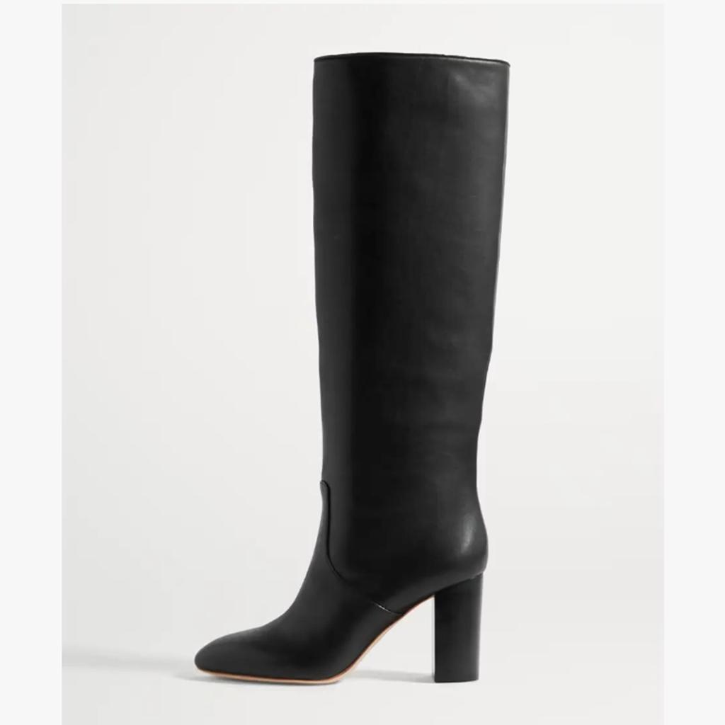 Krazing Pot Cow Skin Microfiber Round Toe High Heels Thigh High Boots Size 46 Size 45 Slip On Plus Size Women Keep Warm Long Boots