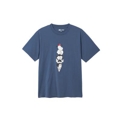 Uniqlo T-shirt Unisex Cartoon Peanuts X Blu Reale 452505-65