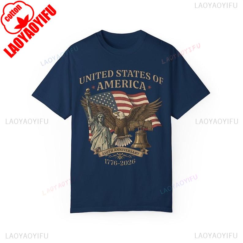 250th Anniversary Shirt Vintage Independence Day  Happy Birthday Unisex Tshirt Regular Short Sleeve Allmatch