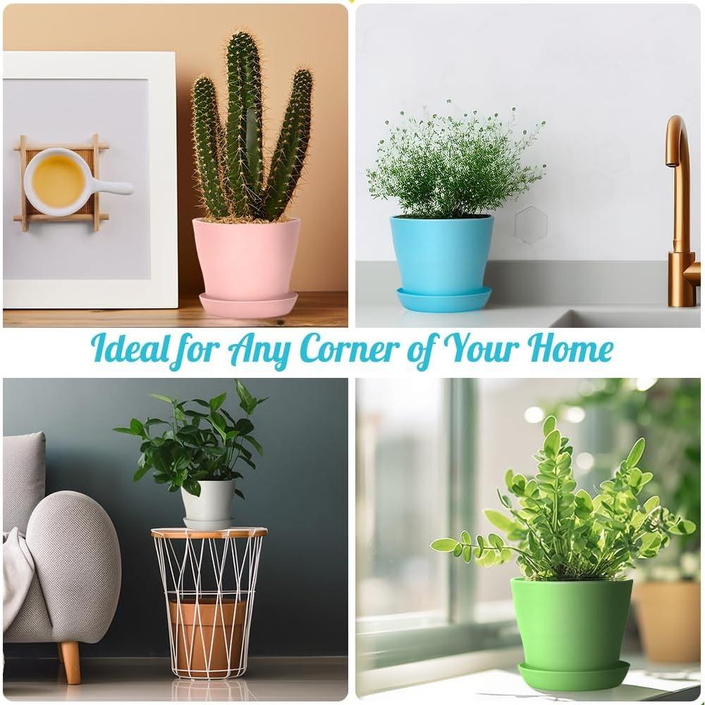 8 pièces Pots de Fleurs Pots à Fleurs Cadeaux de Jardinage Pot en Plastique pour Plantes Pépinière Pot pour Succulentes Jardinières pour Plantes d'Intérieur Petits Pots de Fleurs Jolis Pots de Fleurs