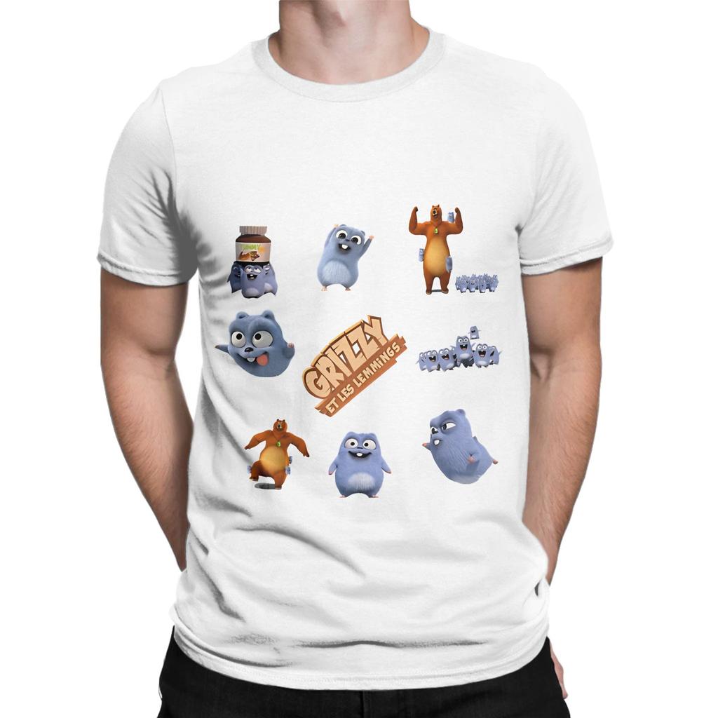 Happy Lemmings Tabodi And Grizzy Funny Graphic 100 Cotton Tshirt Grizzy And The Lemmings Tees Tops For Unisex