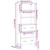 VidaXL Buffet haut Gris béton 69,5x34x180 cm Bois d'ingénierie 3189385