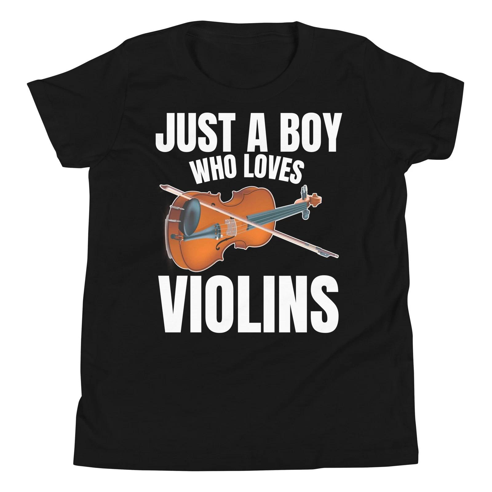 

Just A Boy Who Loves Violins Orchestra Violin Lover Novelty Youth T-Shirt 100