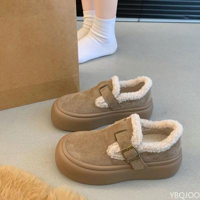 Mode Damen neue Herbst Winter vielseitige einfache bequeme Baumwollschuhe täglich lässig dicksohlig höhenvergrößernd Schneestiefel