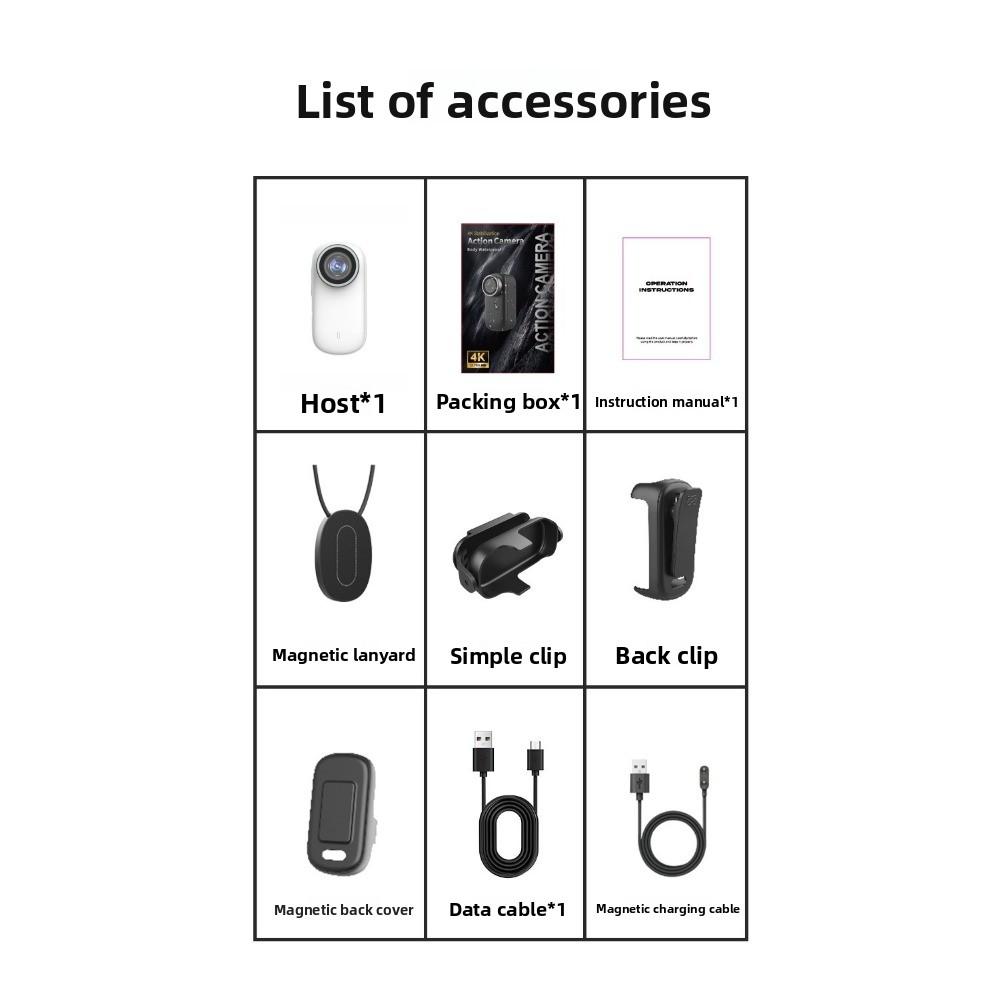 M11 Portable Magnetic Belt Screen Collar Clip Thumb Sports Camera High Definition 4K Outdoor Pet Camera Portable Recorder