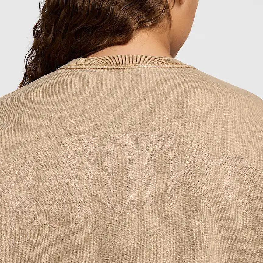 Nike Solo Swoosh Fleece Crewneck Long Sleeve Loose Sweatshirt Men Sweatshirt Beige HJ2236-297