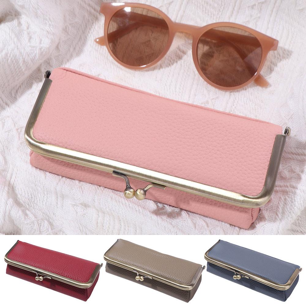 Genuine Leather Glasses Boxes Holder Automatic Closing Eyebrow Pencil Case  Eyeglasses