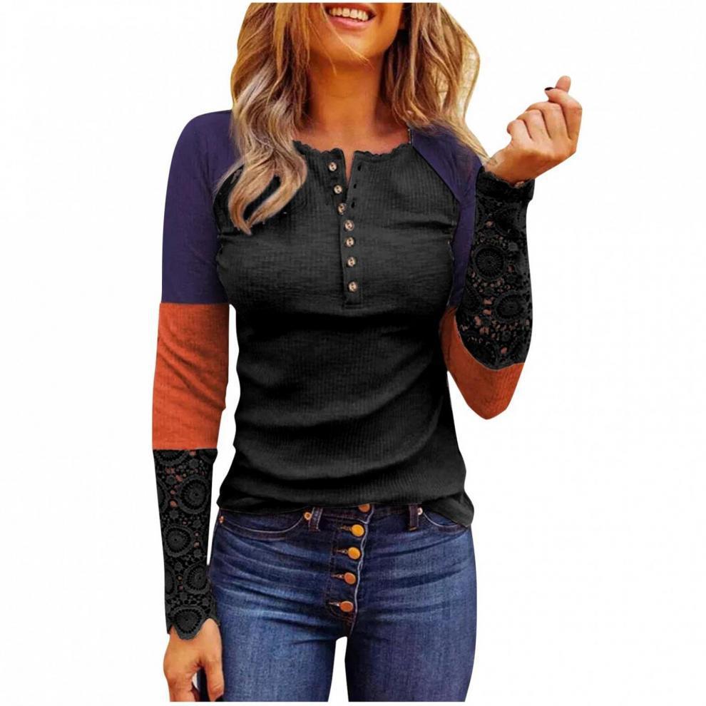

This Is A New Loose and Casual T-shirt for Women in Autumn and Winter. It Is A Stylish, Slimming, Large-sized Long-sleeved Base Layer 2XL чорний