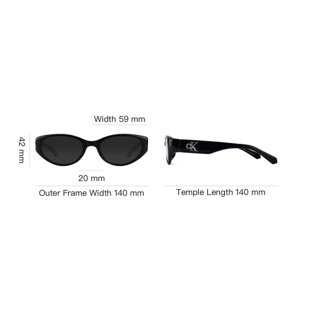 Calvin Klein Occhiali da sole Cat Eye con Grado Regolabile Occhiali da sole da donna Nero CKJ24638SLB-001