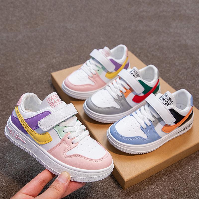 Children's Sports Shoes Breathable Spring and Autumn New Girls Breathable Little White Shoes Boys Shoes Board Shoes Middle and Old Children's Casua