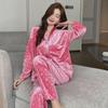 Women's Gold Velvet Pajamas: Cute, Loose, Long-Sleeved Style Seen On Douyin Celebrities - Perfect for Autumn and Winter.