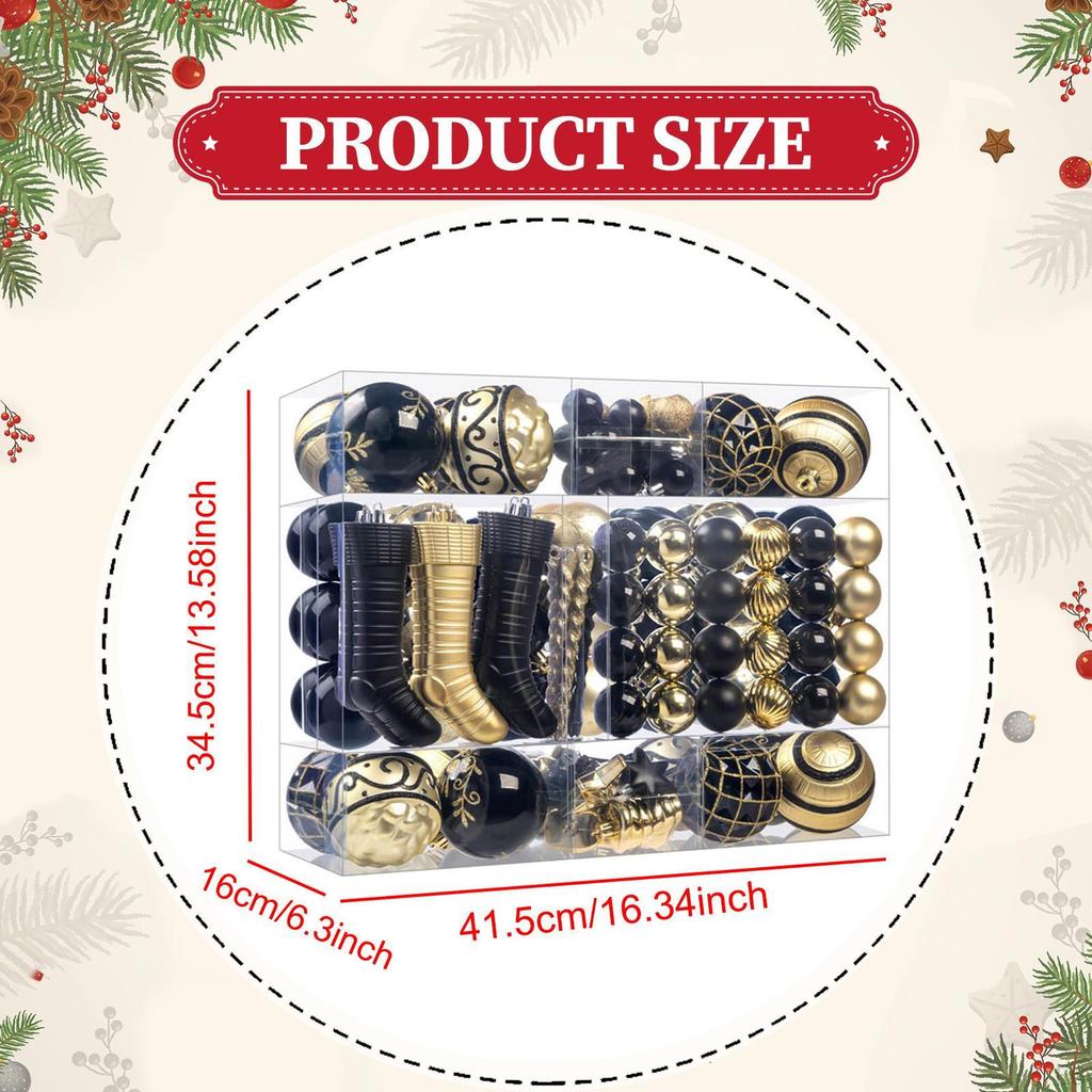 150 Pieces Christmas Ball Ornaments Baubles Hanging Balls Xmas Decorations for Home