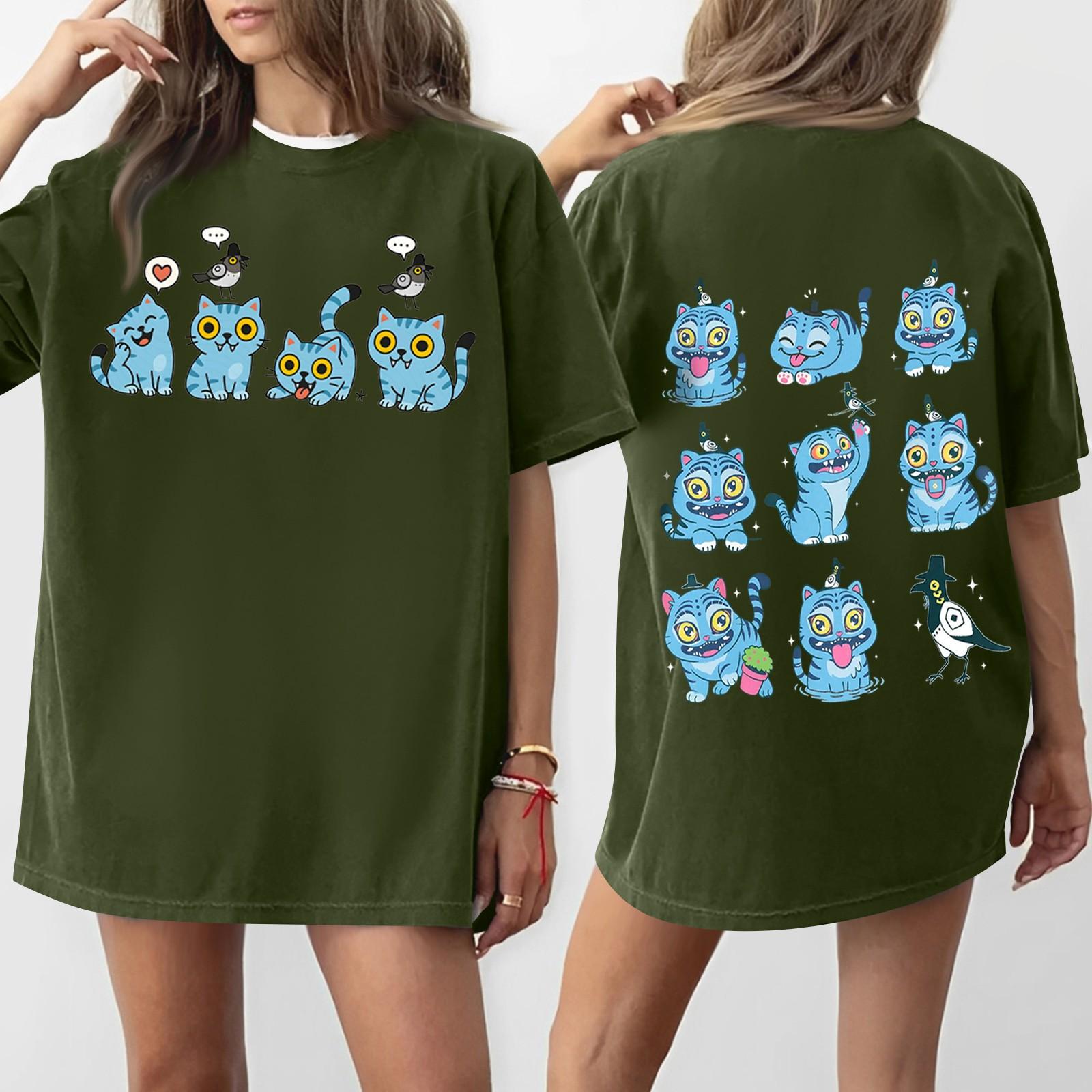 

Женская футболка с круглым вырезом и короткими рукавами с принтом L армия зеленый