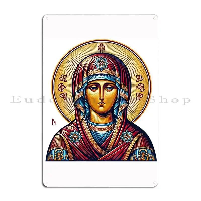 Theotokos Metal Sign Designing Garage Mural Living Room Mural Tin Sign Poster 20x30cm（7.8x11.8inch）