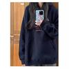 Season's New Printed Letter Hooded Sweater Couple Loose Casual Velvet