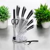 9-Piece Kitchen Knife Set In A Stand With Sharpener And Scissors E-6263