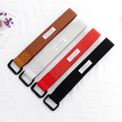 Men'S And Women'S Jeans Bandwidth Simple Teenager Double Ring Buckle Canvas Belt Two Sizes