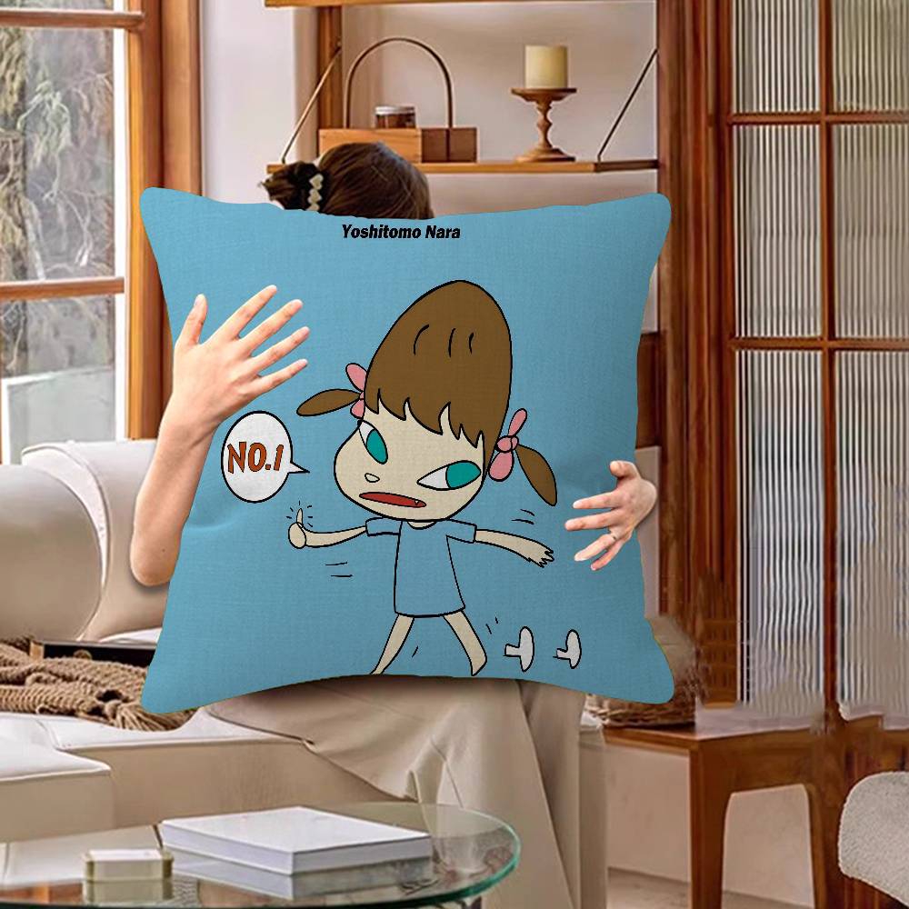 Yoshitomo Nara Dream Doll Vintage Pillow Cover For Bedroom Room And Living Room Sofa Decorative Cushion Cover