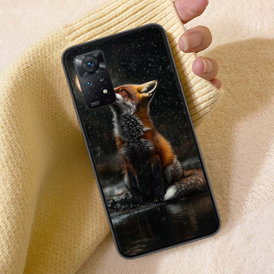 Red Fox Vulpes Phone Case For Redmi Note 13 14 15 Pro Plus 12 13C 12C 15C 9 10 10C 9T 9C 9A TPU Soft Cover Clear Cell Cases Shoc