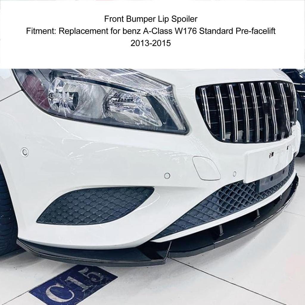 Front Bumper Lip Front Bumper Lip Replacement for W176 Standard Front Lip Front Bumper Lip Chin Splitter Spoiler, 3-Section Diffuser, Mercedes-Benz