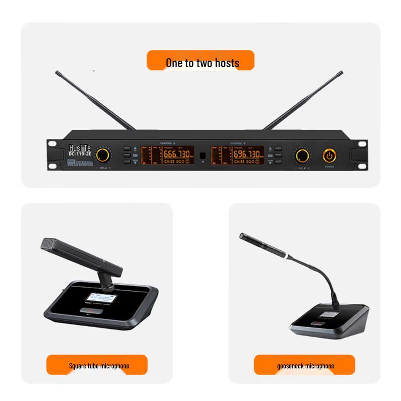 Hust DC-120-2F Wireless Dual Conference Desktop Microphone System (CN version)