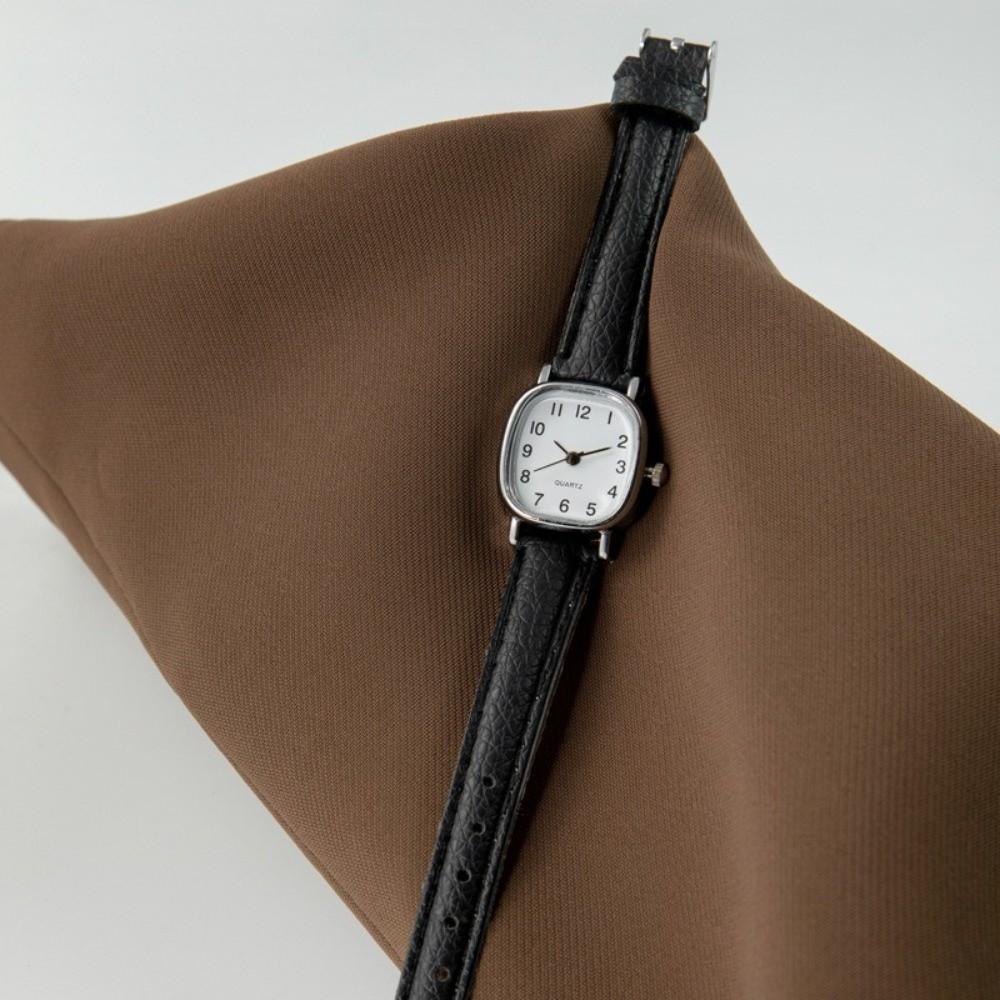 Minimalist Quartz Movement Square Wristwatch Leather Strap Arabic Numeral Dial Ladies Wristwatch Quartz Watch Daily Outfits