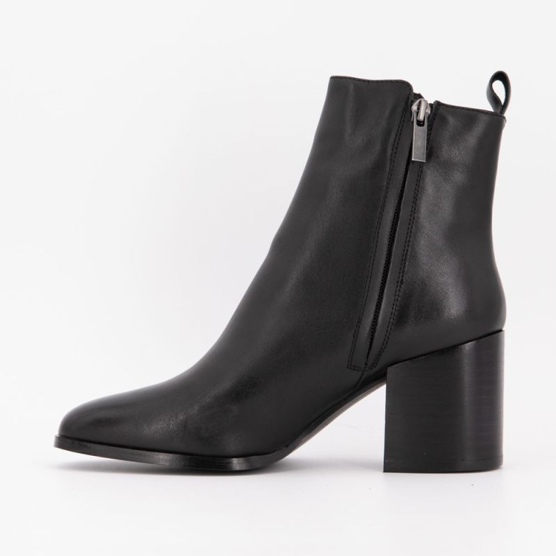 Bottines cuir lisse à talons carrés Femme ELWIN