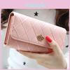 Leather Clutch Lady Women Plaid Hasp Wallet Long Length Card Holder Phone Bag Case Purse