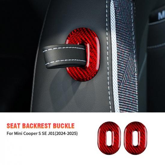 Carbon Fiber Seat Side Buckle Frame Sticker For Mini Cooper S Aceman 2024 2025 красный
