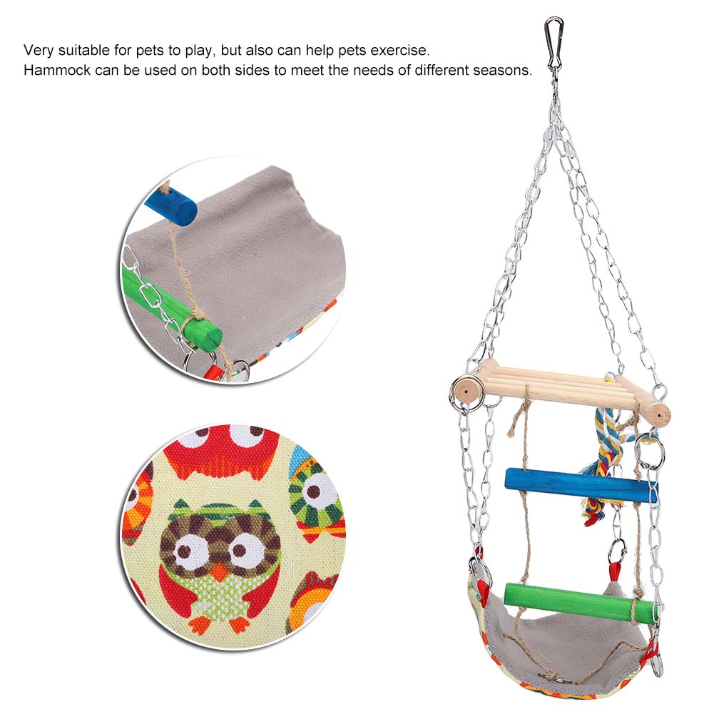 Hanging Pet Parrot Bite Climbing Toy Hamster Swing Ladder Hammock Toy
