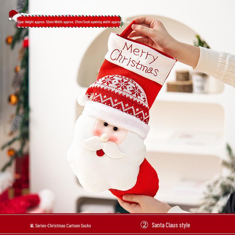 High-End 3D Cartoon Christmas Stockings - Decorative Holiday Ornaments
