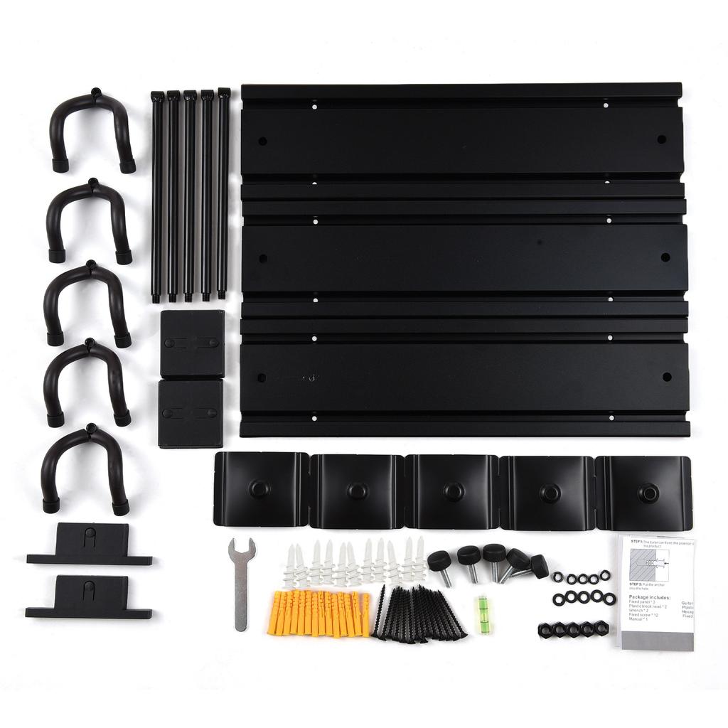 Electric Guitar Rack Aluminum Alloy Holds 5 Guitars Adjustable Hook Position Wall Mount Guitar Hanger for Mandolin Bass