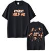 Robert Help Me Marcus The Worm Funny Meme Tshirt 2026 Summer Mens Fashion Hip Hop Cotton Casual Tshirt Street Wear