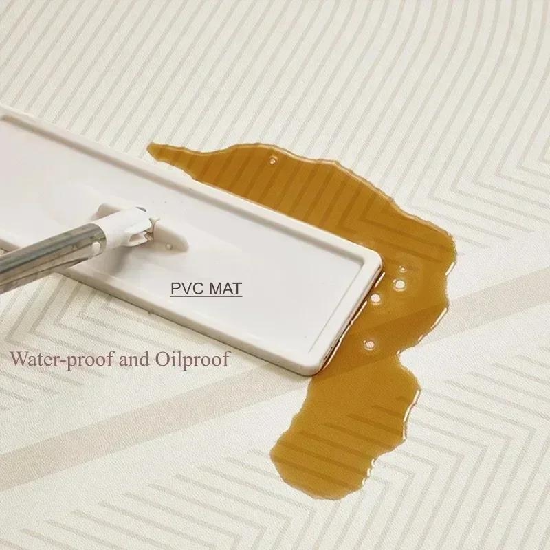 PVC Leather Mat Home Kitchen Area Rug Waterproof Oil-proof Foot Mats Non Slip Wear-resistant Carpet Long Balcony Rugs