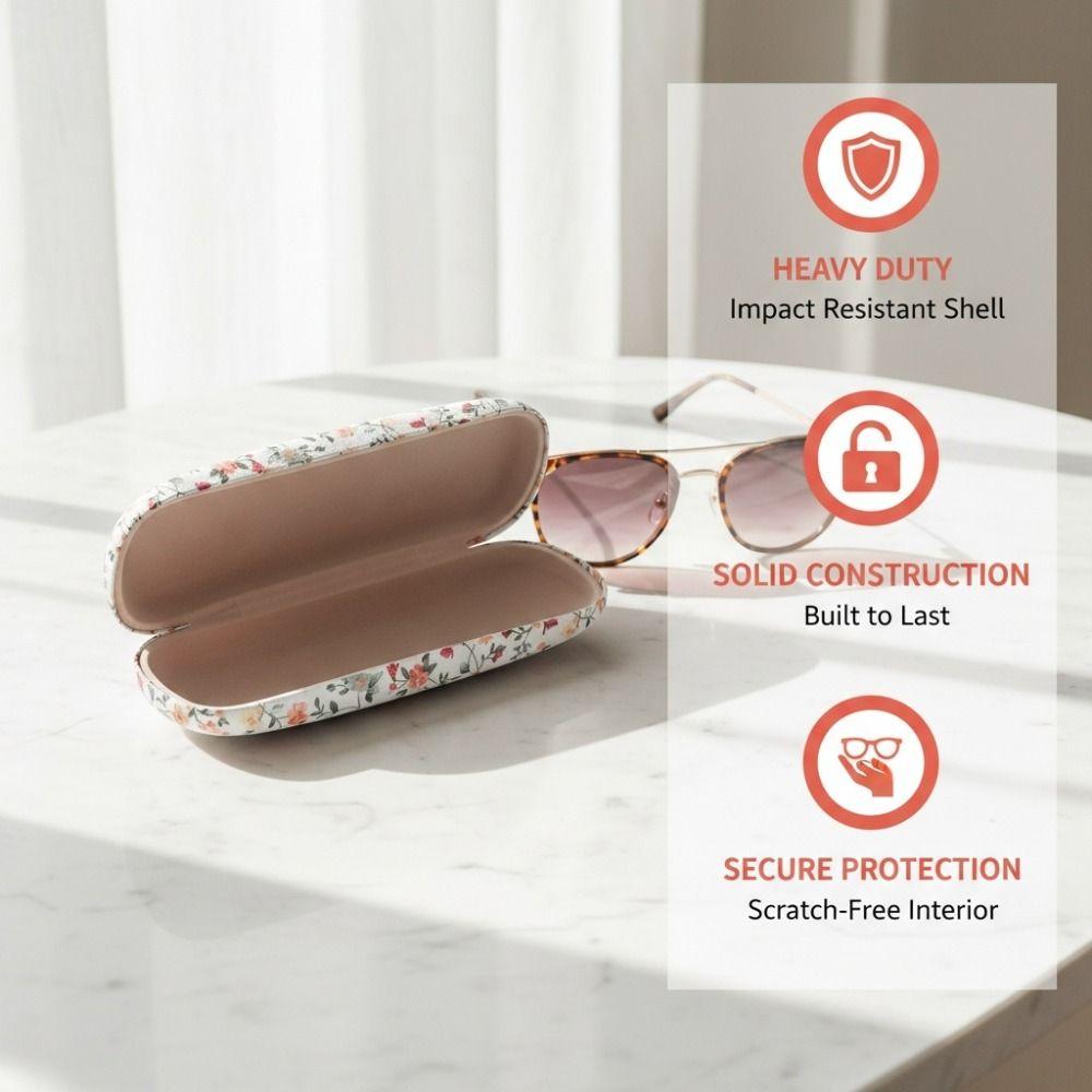 Organizers Hard Box Sunglasses Case Portable Floral Design Glasses Case Elegant Lightweight Spectacle Case Work Use