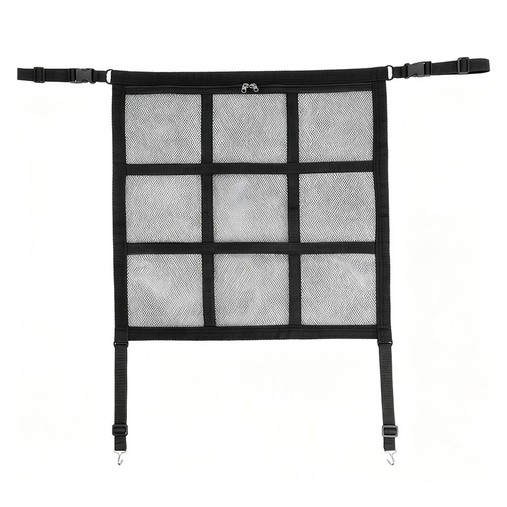 Adjustable Pet Barrier Net for Car Travel - Dog Safety Partition and Storage Mesh Bag