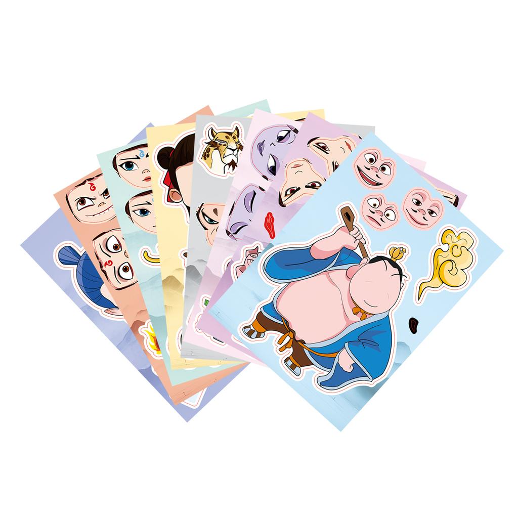 8 Creative Nezha Face-changing Cartoon Cute Set Stickers