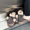 Girls Winter Snow Boots Kids Warm Thick Faux Suede Ankle With Fluffy Pom Non-Slip Sole Ages 1-16