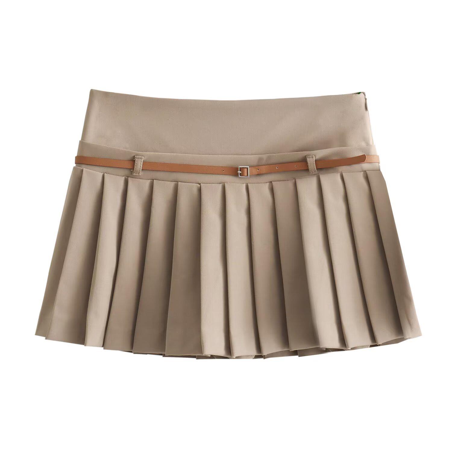 Women s Autumn 2024 High Waist Three-Color Pleated Skirt Pants - European and American Fashion Style Medium